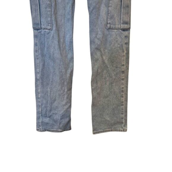 PacSun Women's Light Indigo Blue Wash Poly/Spandex Boyfriend Cut 90's Cargo High - Picture 8 of 12